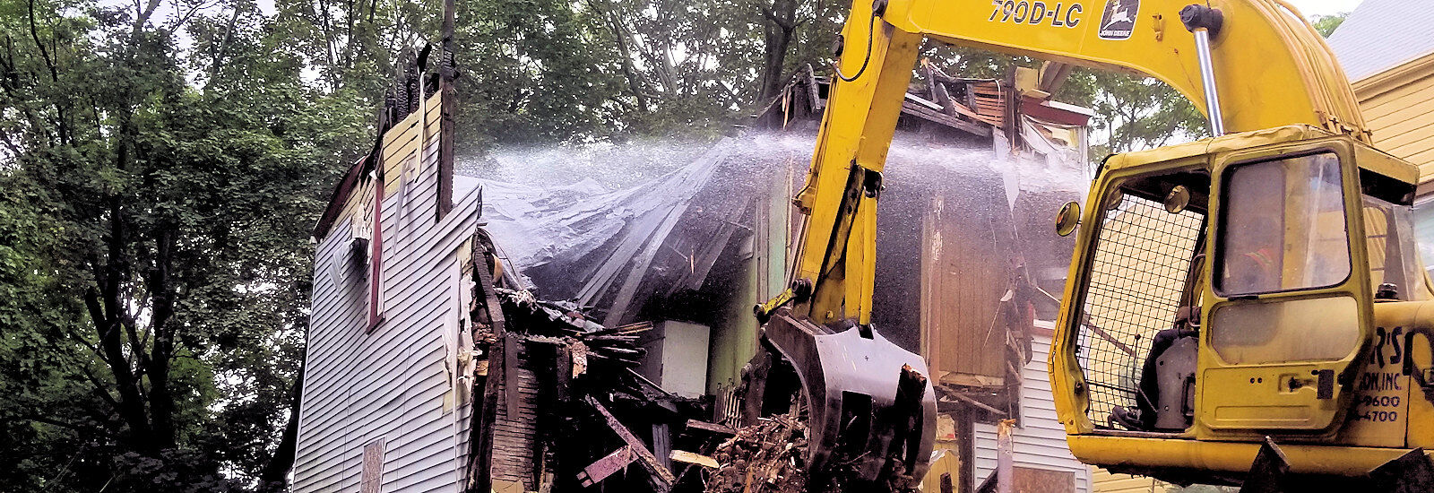 heavy machinery during a demolition