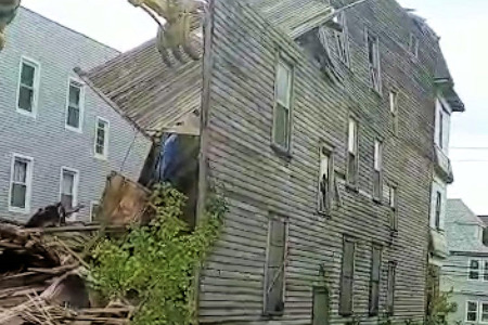Demolition of three story structure